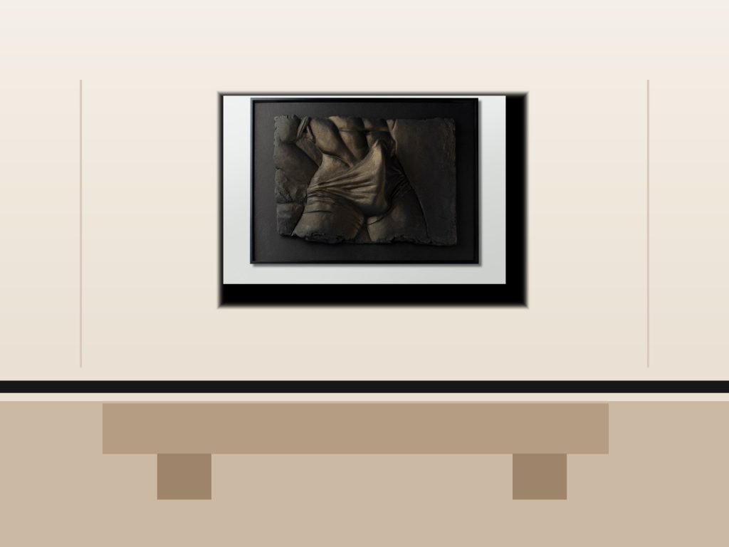 MALE MID-BODY RELIEF displayed in a MASOMA collector interior