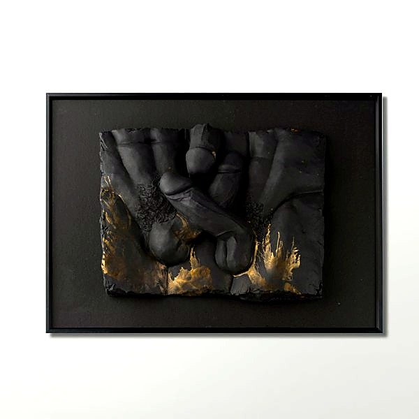 TRIO FRAMED RELIEF male form wall reliefs by MASOMA