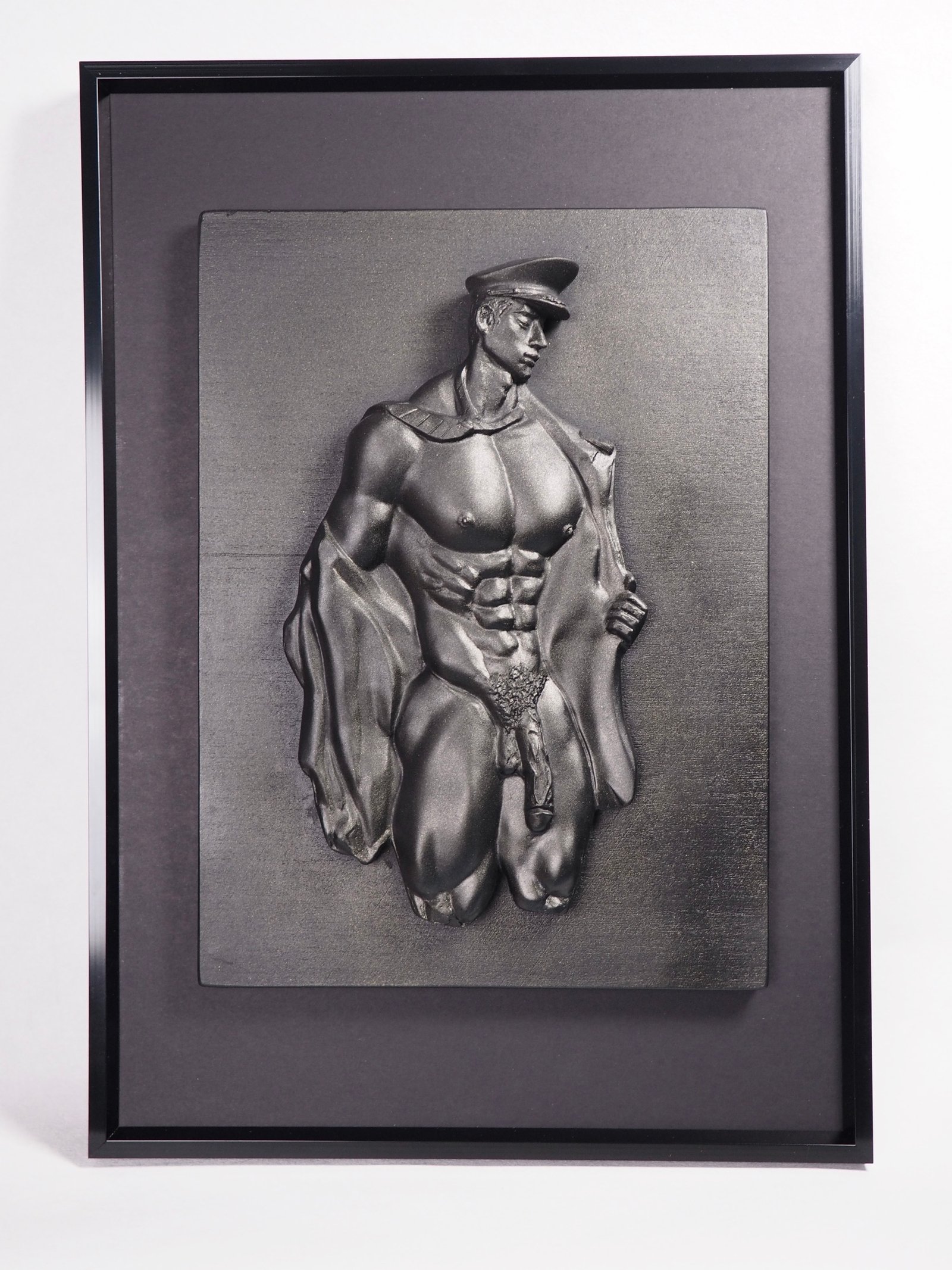 Detail view of Beneath the Rank Black Gold resin sculpture