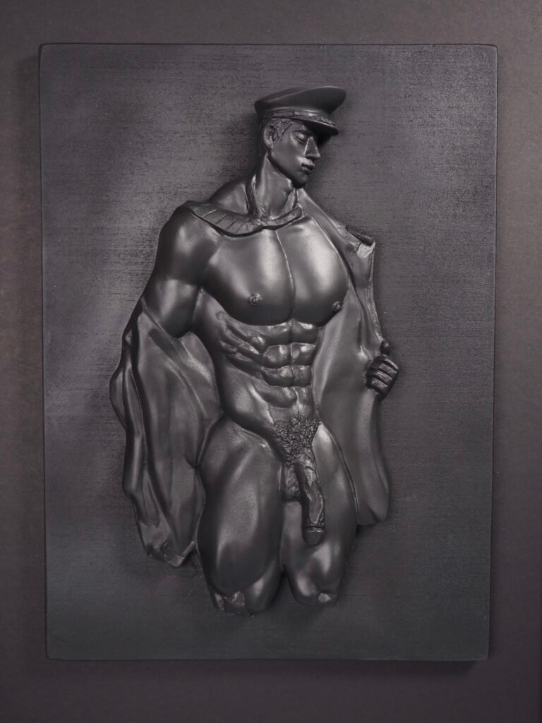 Beneath the Rank male form wall relief for private interiors by MASOMA