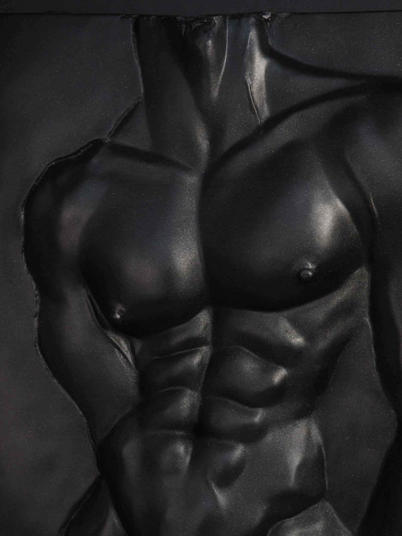 Detail view of Beyond Measure Black Gold resin sculpture