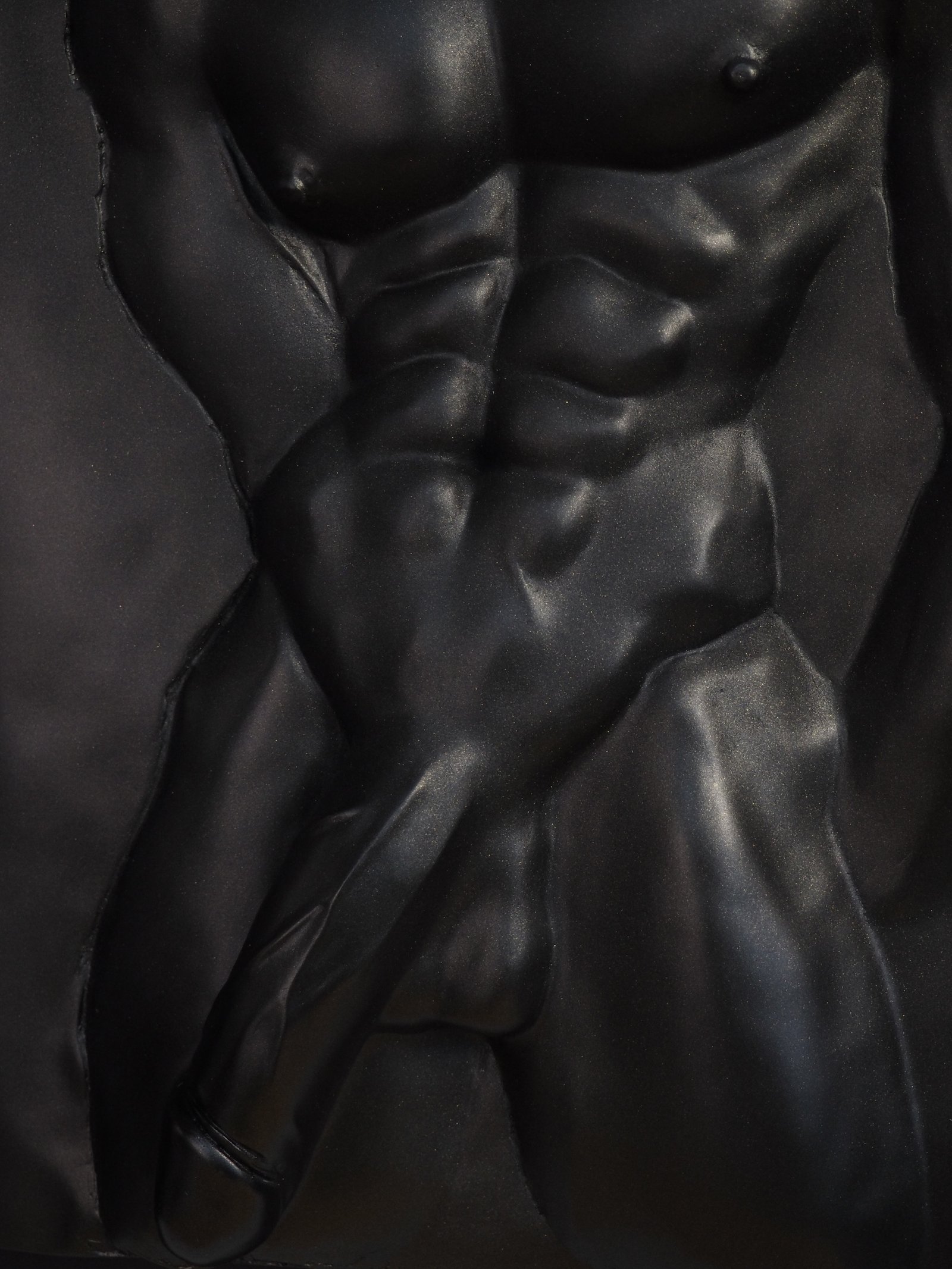 Detail view of Beyond Measure Black Gold resin sculpture