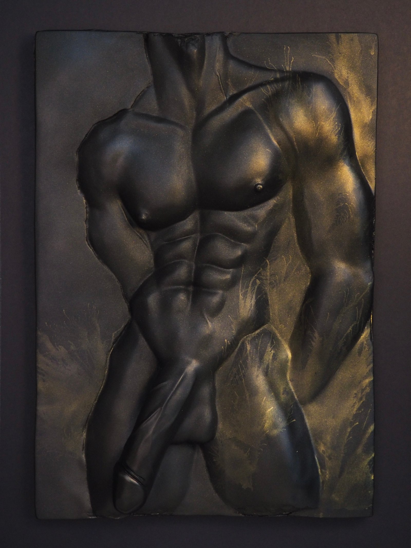 Detail view of Beyond Measure Gold Splash resin sculpture