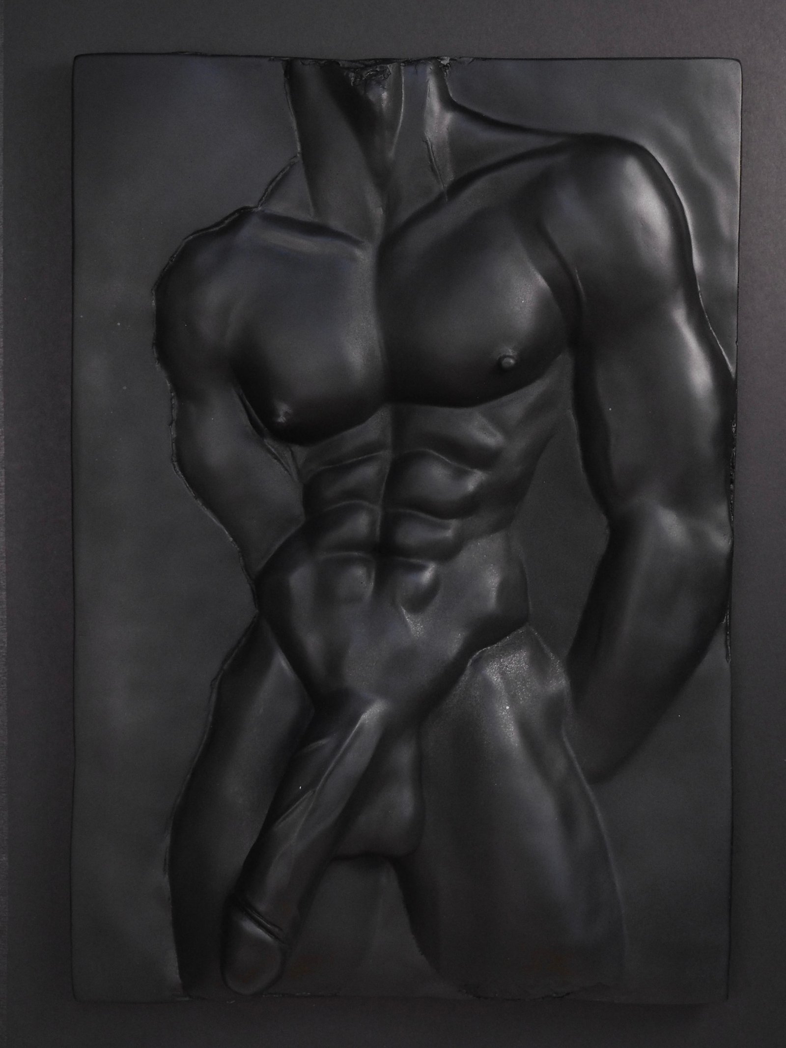 Detail view of Beyond Measure Pure Black resin sculpture