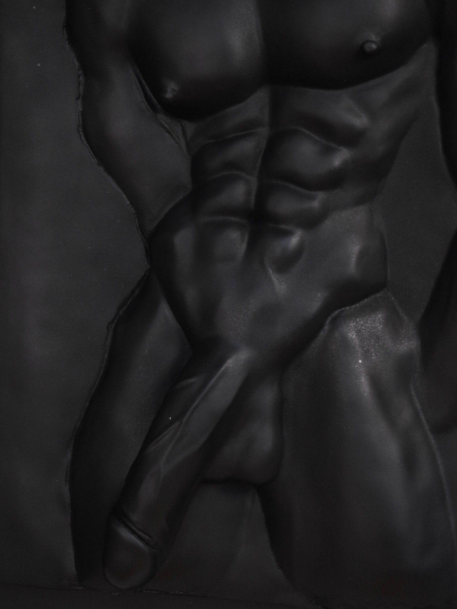 Detail view of Beyond Measure Pure Black resin sculpture