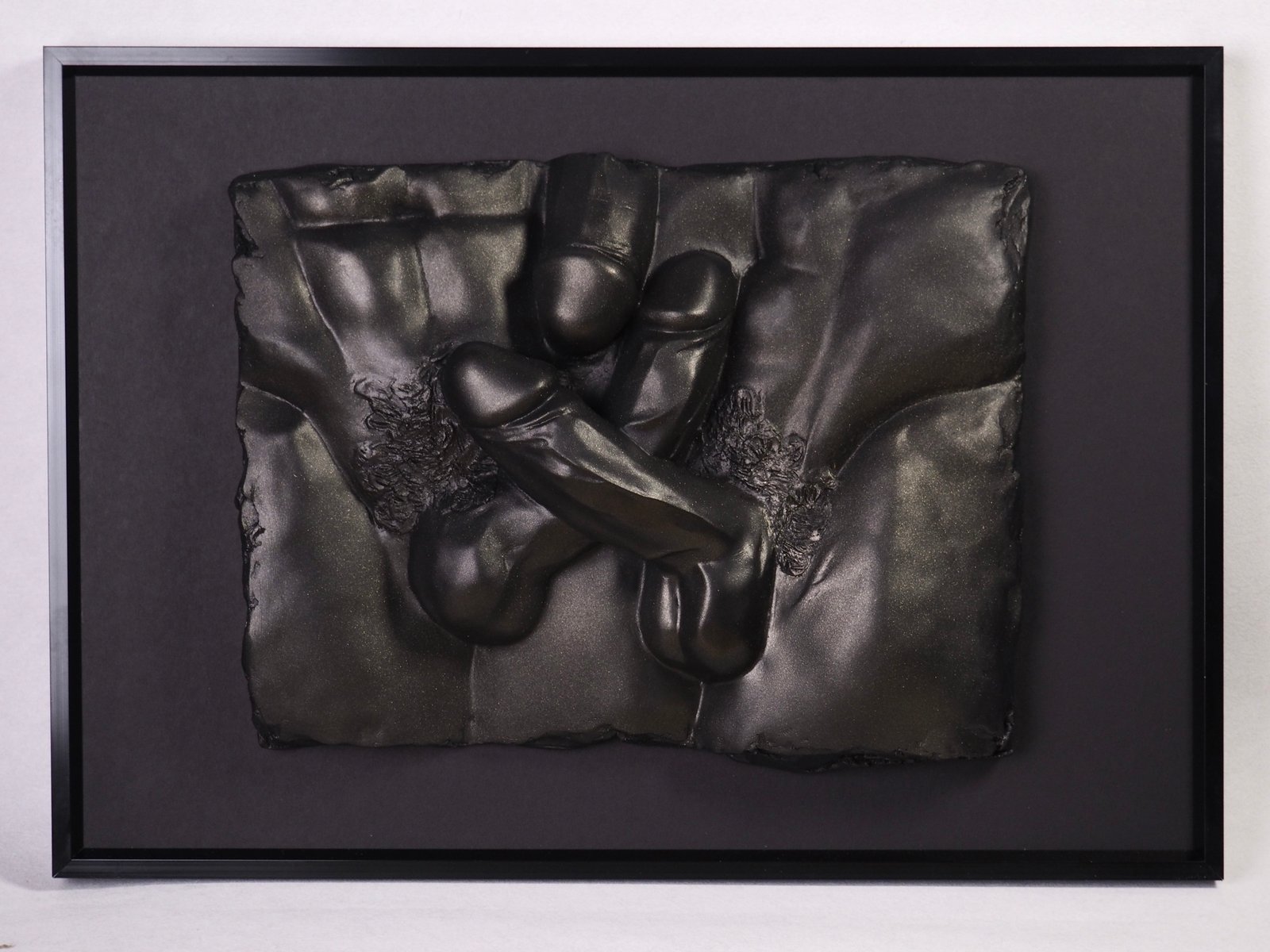 Detail view of Entwined Black Gold resin sculpture