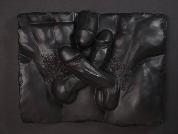 Entwined queer male form wall relief by MASOMA