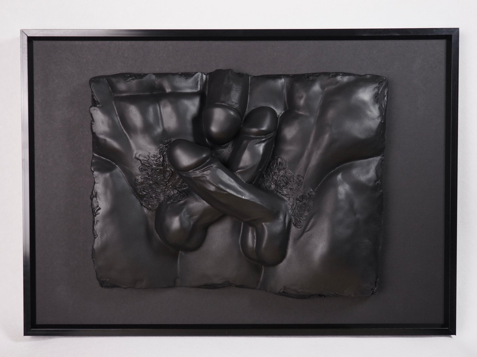 Detail view of Entwined Pure Black resin sculpture