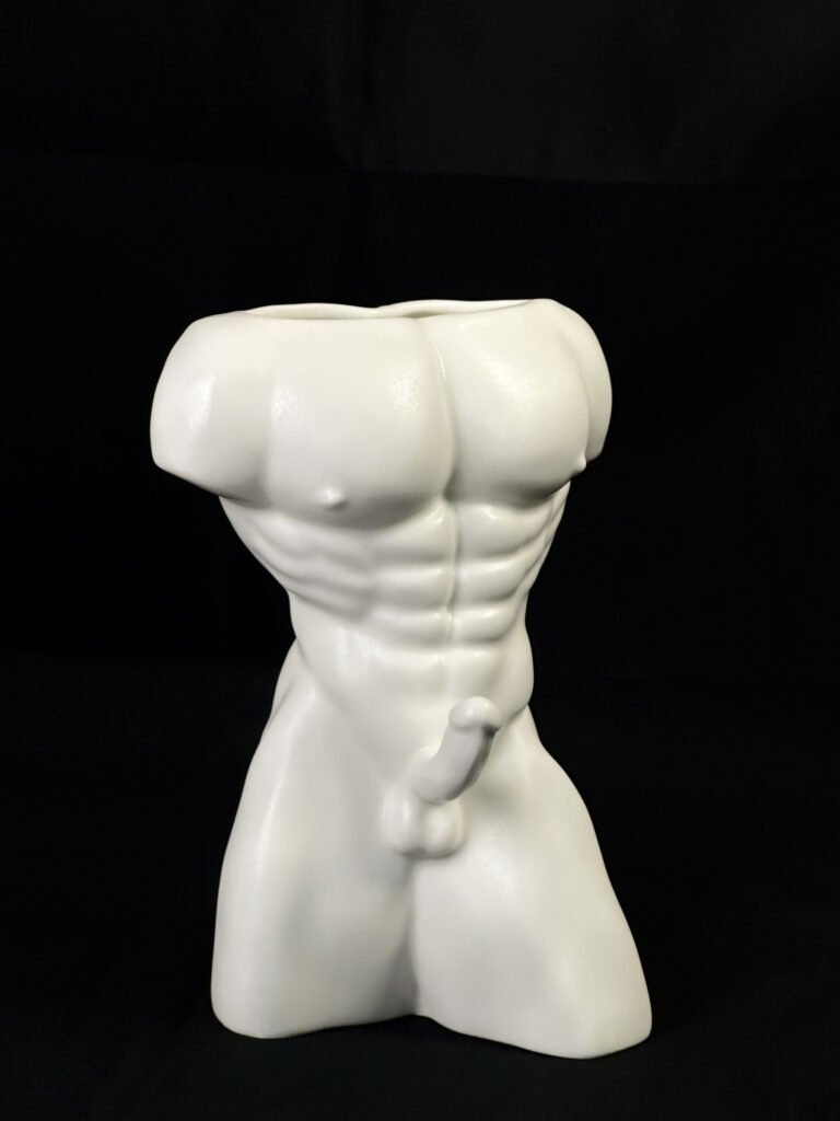 Held by the Body small male torso sculpture for shelves by MASOMA