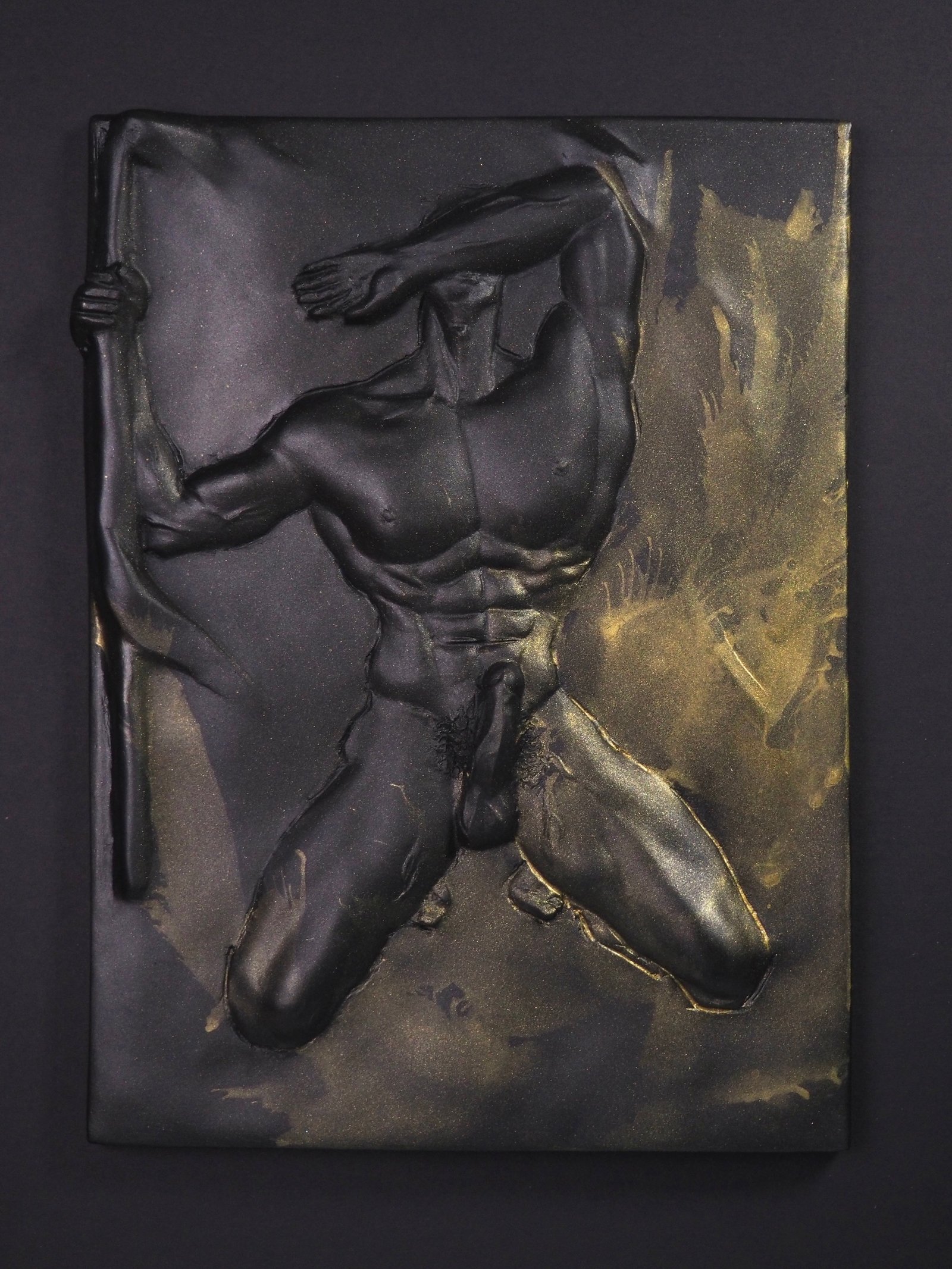 Overcome Gold Splash resin sculpture by MASOMA