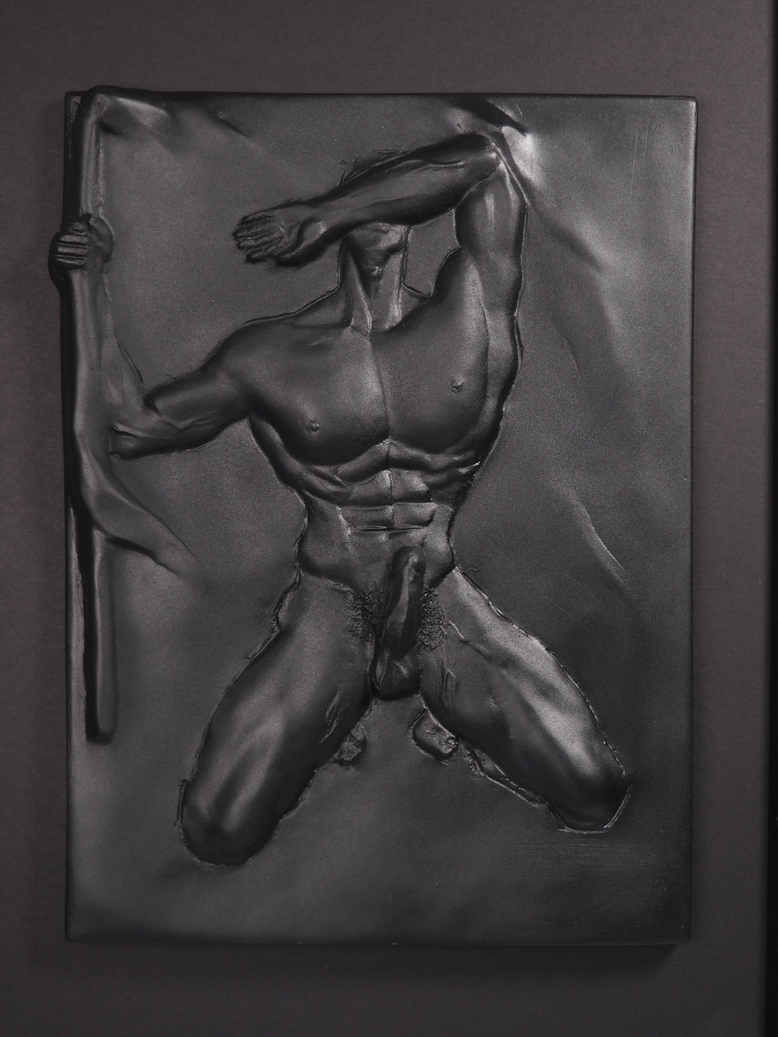 Overcome Pure Black resin sculpture by MASOMA