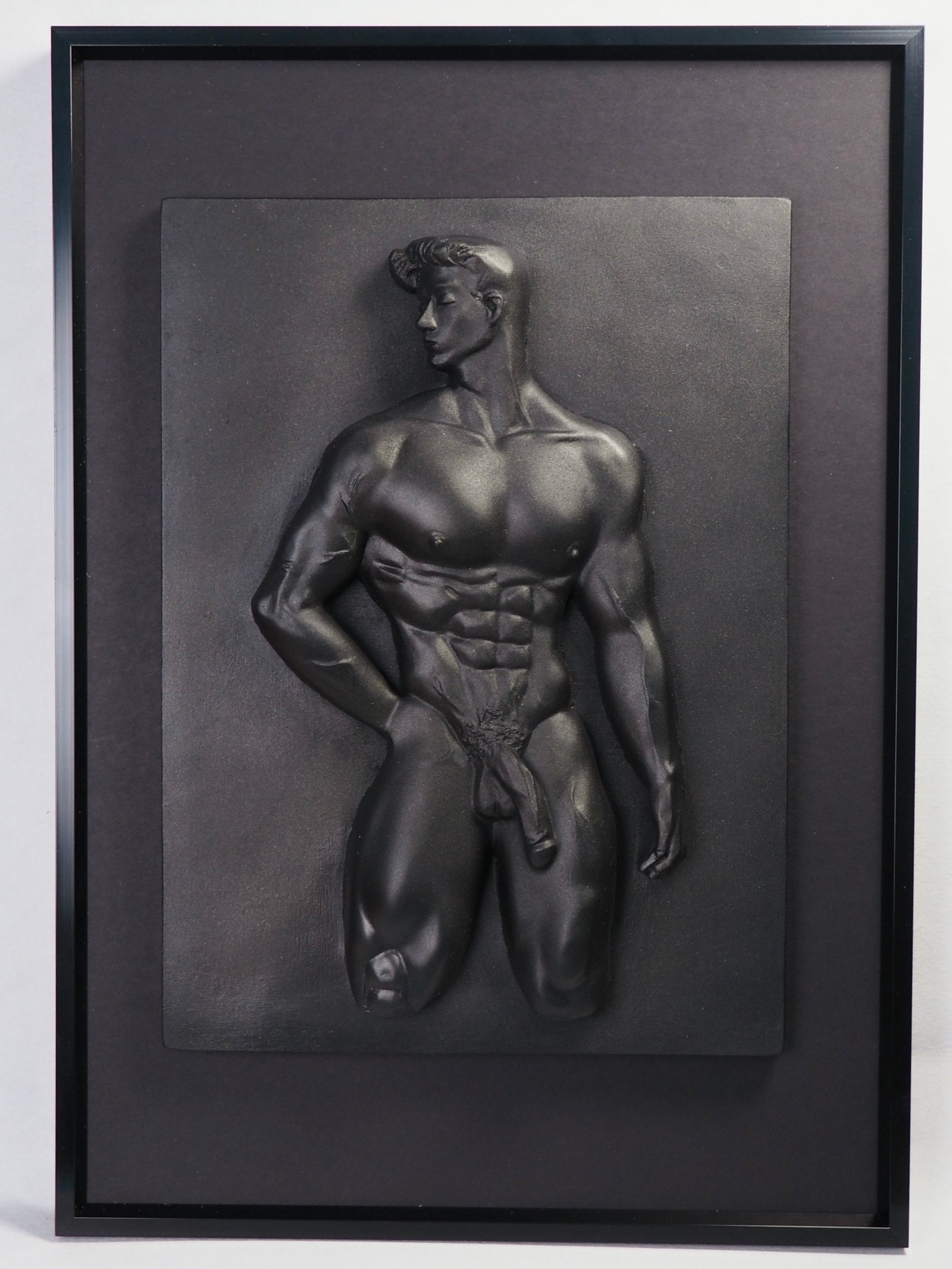 Detail view of Quiet Dominion Black Gold resin sculpture