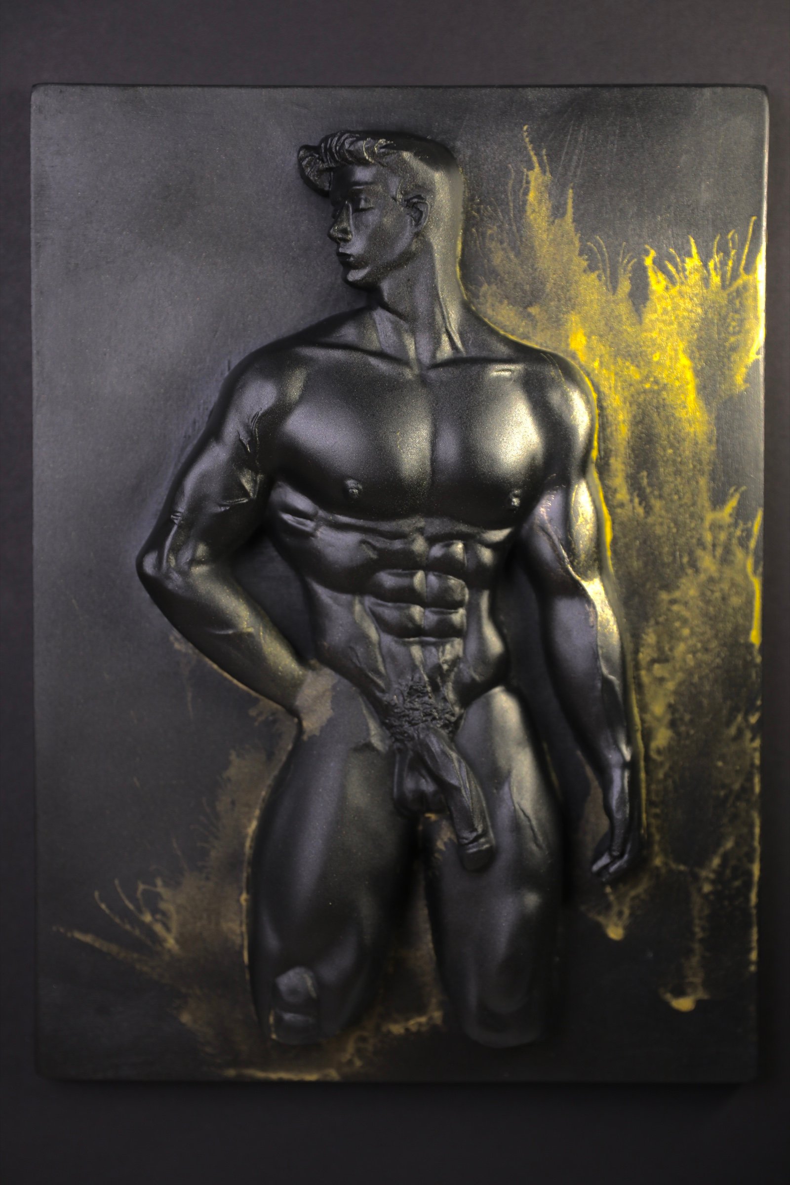Quiet Dominion Gold Splash resin sculpture by MASOMA