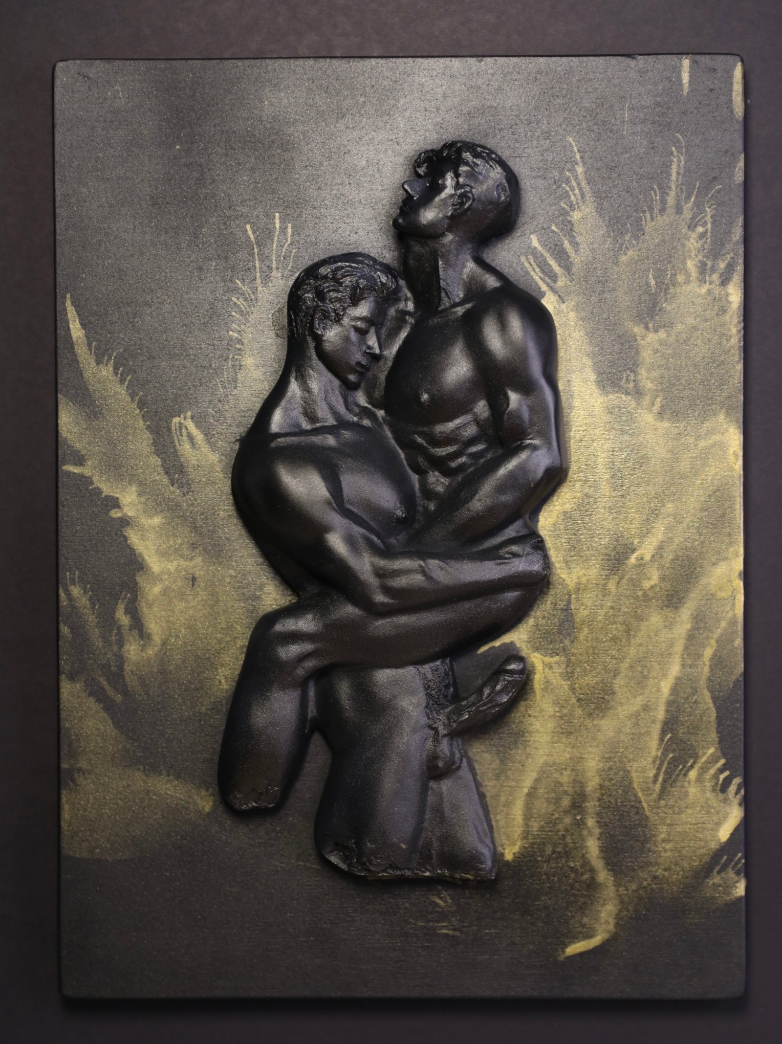 Where We Yield Gold Splash resin sculpture by MASOMA