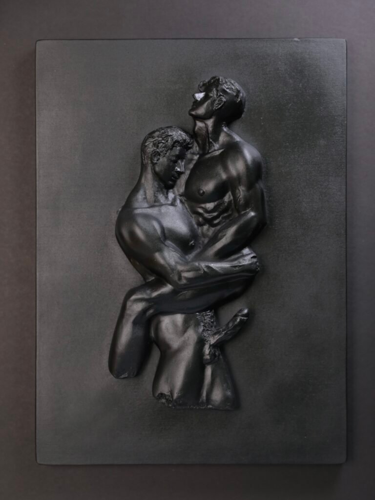 Where We Yield intimate male form wall relief by MASOMA
