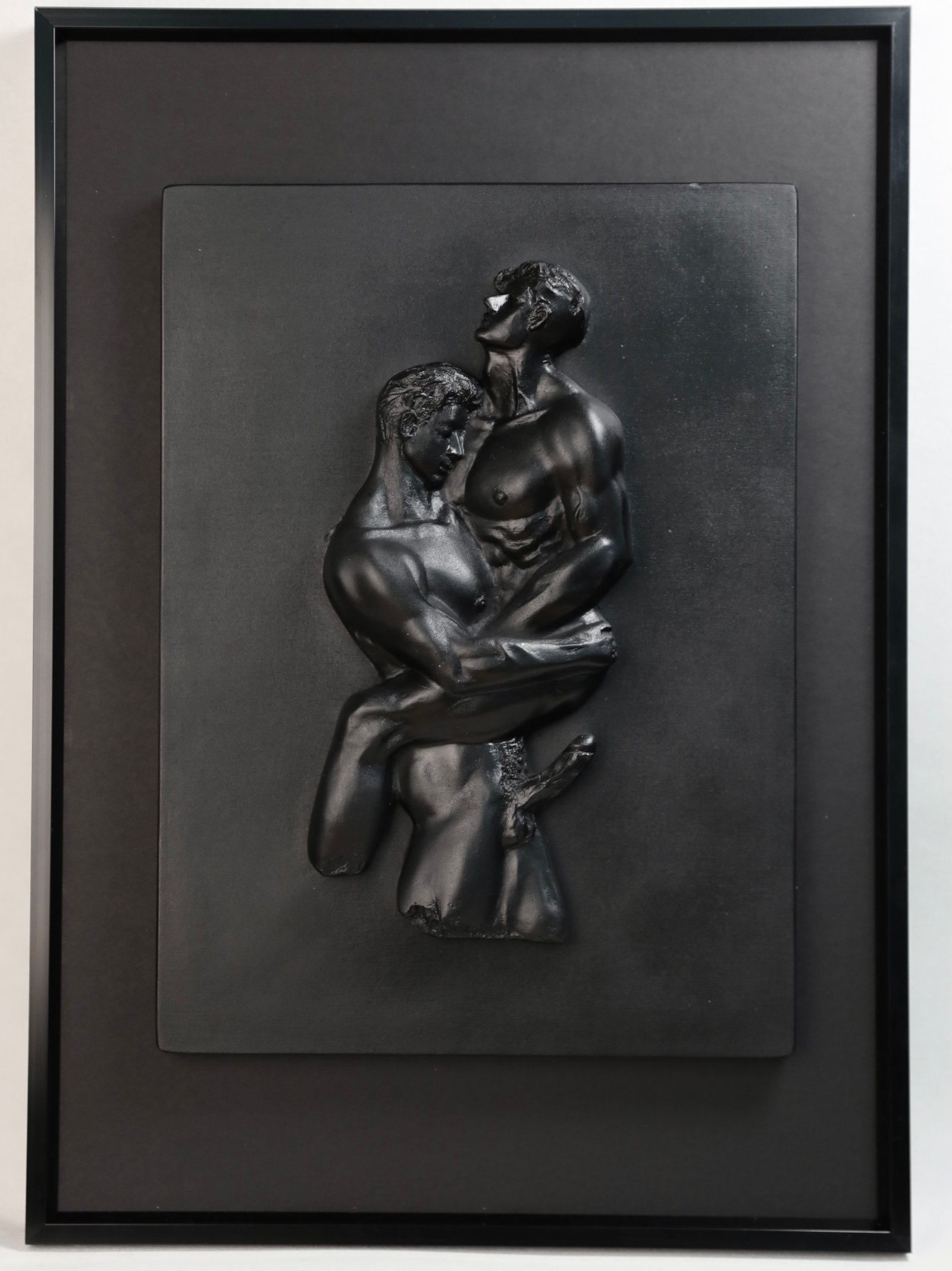 Detail view of Where We Yield Pure Black resin sculpture